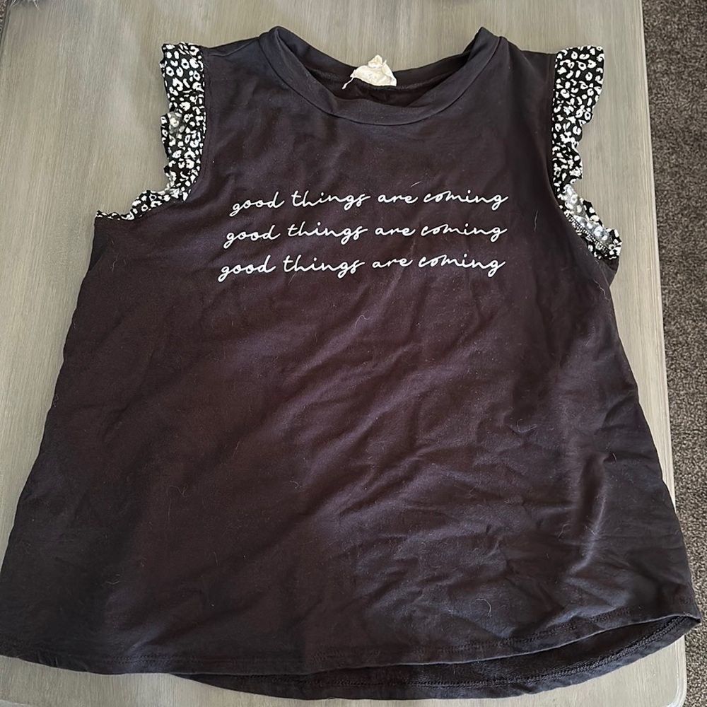 Good things are coming t shirt. Size states medium but fits more like a large!